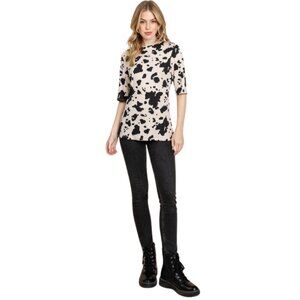 Cow Print Key Hole Top by Bombom